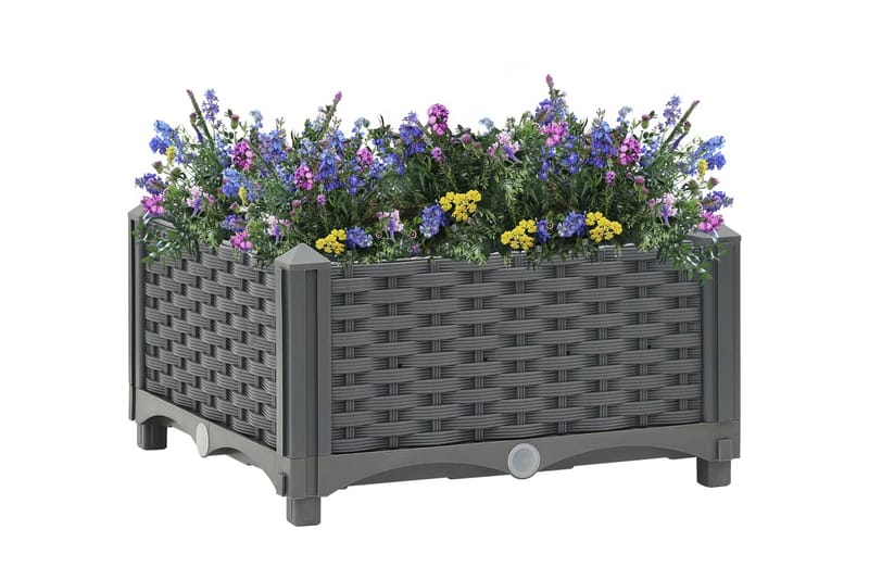 Høybed 40x40x23 cm polypropylen - Grå - Hagemøbler - Øvrig utendørs - Tilbehør utendørs - Hagekrukker