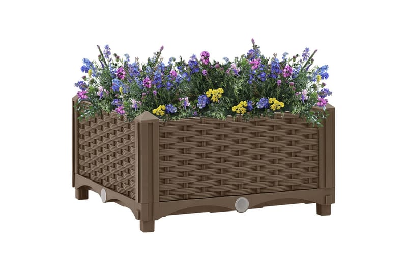 Høybed 40x40x23 cm polypropylen - Brun - Hagemøbler - Øvrig utendørs - Tilbehør utendørs - Hagekrukker