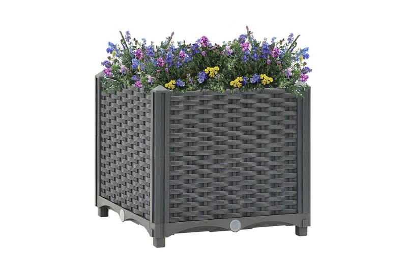 Høybed 40x40x38 cm polypropylen - Grå - Hagemøbler - Øvrig utendørs - Tilbehør utendørs - Hagekrukker