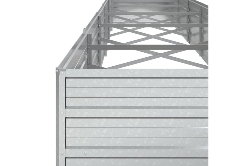 Høybed 480x80x45 cm galvanisert stål sølv - Silver - Hagemøbler - Øvrig utendørs - Tilbehør utendørs - Hagekrukker