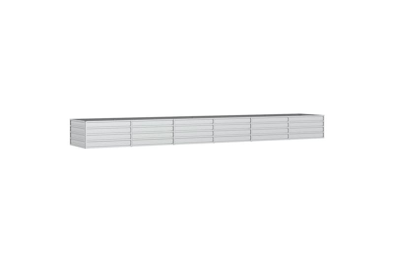 Høybed 480x80x45 cm galvanisert stål sølv - Silver - Hagemøbler - Øvrig utendørs - Tilbehør utendørs - Hagekrukker