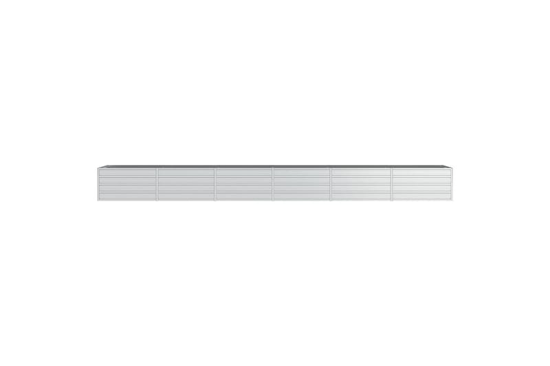 Høybed 480x80x45 cm galvanisert stål sølv - Silver - Hagemøbler - Øvrig utendørs - Tilbehør utendørs - Hagekrukker