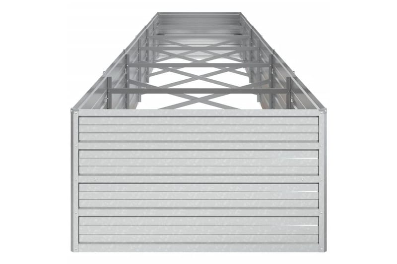 Høybed 480x80x45 cm galvanisert stål sølv - Silver - Hagemøbler - Øvrig utendørs - Tilbehør utendørs - Hagekrukker