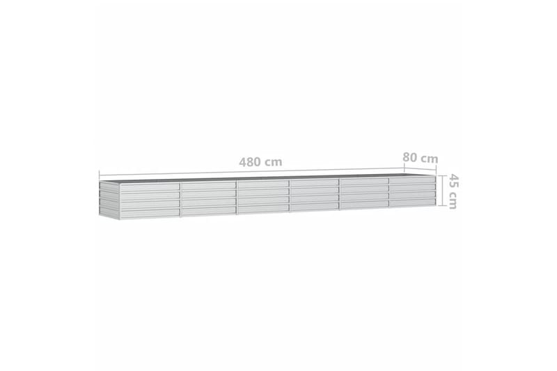 Høybed 480x80x45 cm galvanisert stål sølv - Silver - Hagemøbler - Øvrig utendørs - Tilbehør utendørs - Hagekrukker