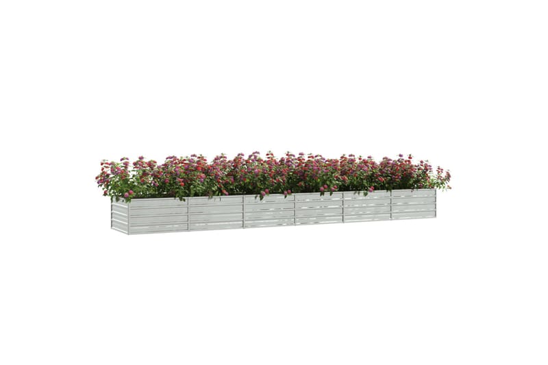 Høybed 480x80x45 cm galvanisert stål sølv - Silver - Hagemøbler - Øvrig utendørs - Tilbehør utendørs - Hagekrukker