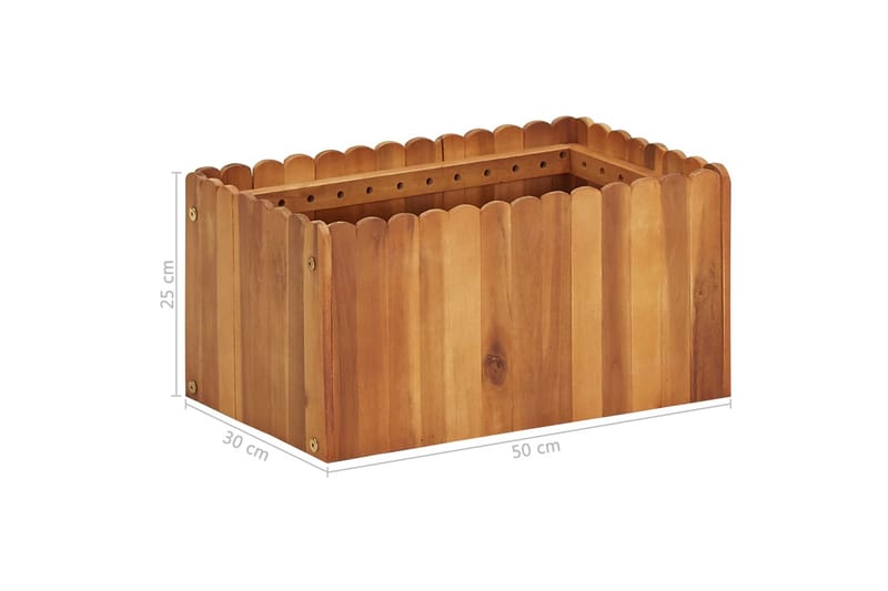 Høybed 50x30x25 cm heltre akasie - Brun - Hagemøbler - Øvrig utendørs - Tilbehør utendørs - Hagekrukker