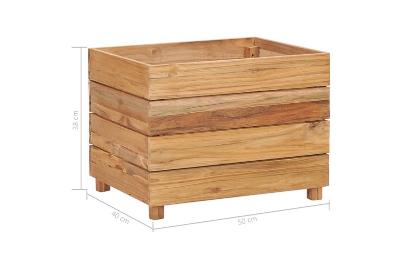 Høybed 50x40x38 cm resirkulert teak og stål - Hagemøbler - Øvrig utendørs - Tilbehør utendørs - Hagekrukker