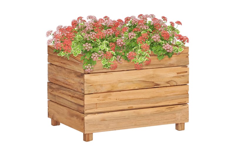 Høybed 50x40x38 cm resirkulert teak og stål - Hagemøbler - Øvrig utendørs - Tilbehør utendørs - Hagekrukker