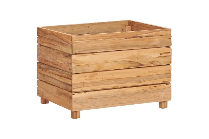 Høybed 50x40x38 cm resirkulert teak og stål - Hagemøbler - Øvrig utendørs - Tilbehør utendørs - Hagekrukker