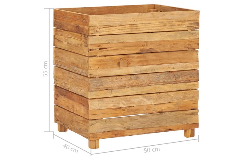 Høybed 50x40x55 cm resirkulert teak og stål - Hagemøbler - Øvrig utendørs - Tilbehør utendørs - Hagekrukker