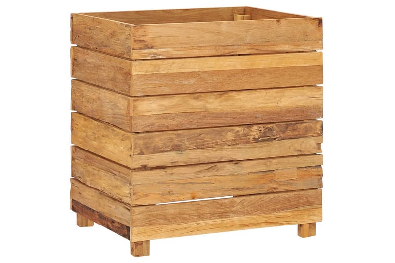 Høybed 50x40x55 cm resirkulert teak og stål - Hagemøbler - Øvrig utendørs - Tilbehør utendørs - Hagekrukker