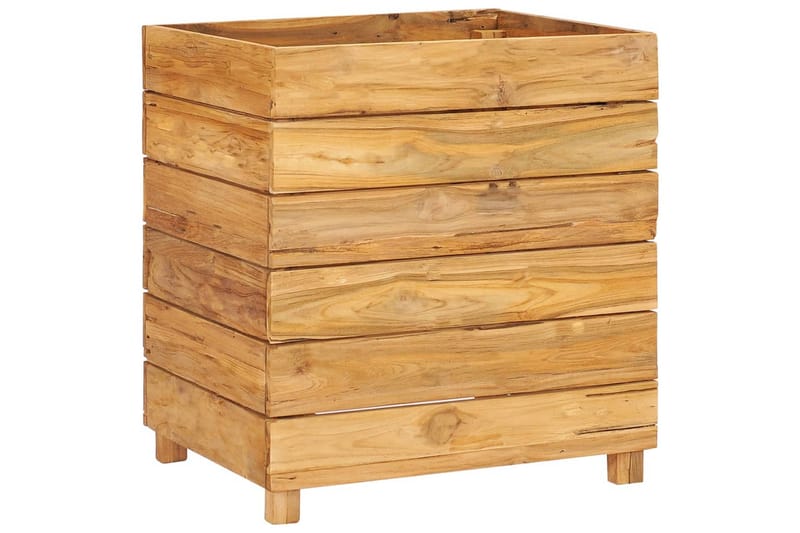 Høybed 50x40x55 cm resirkulert teak og stål - Hagemøbler - Øvrig utendørs - Tilbehør utendørs - Hagekrukker