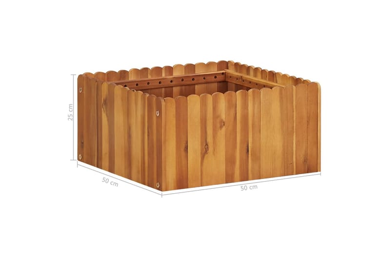 Høybed 50x50x25 cm heltre akasie - Brun - Hagemøbler - Øvrig utendørs - Tilbehør utendørs - Hagekrukker