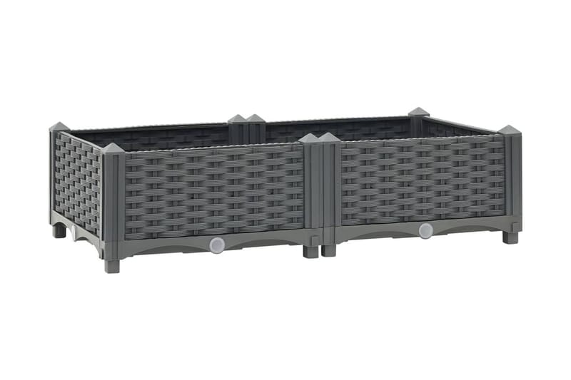 Høybed 80x40x23 cm polypropylen - Grå - Hagemøbler - Øvrig utendørs - Tilbehør utendørs - Hagekrukker