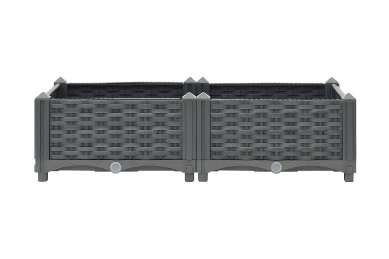 Høybed 80x40x23 cm polypropylen - Grå - Hagemøbler - Øvrig utendørs - Tilbehør utendørs - Hagekrukker
