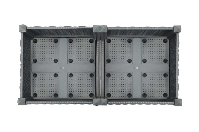 Høybed 80x40x23 cm polypropylen - Grå - Hagemøbler - Øvrig utendørs - Tilbehør utendørs - Hagekrukker