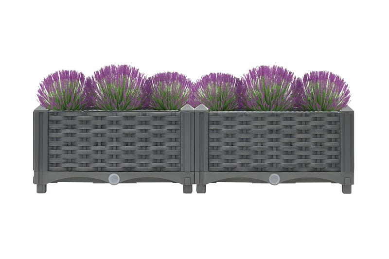 Høybed 80x40x23 cm polypropylen - Grå - Hagemøbler - Øvrig utendørs - Tilbehør utendørs - Hagekrukker