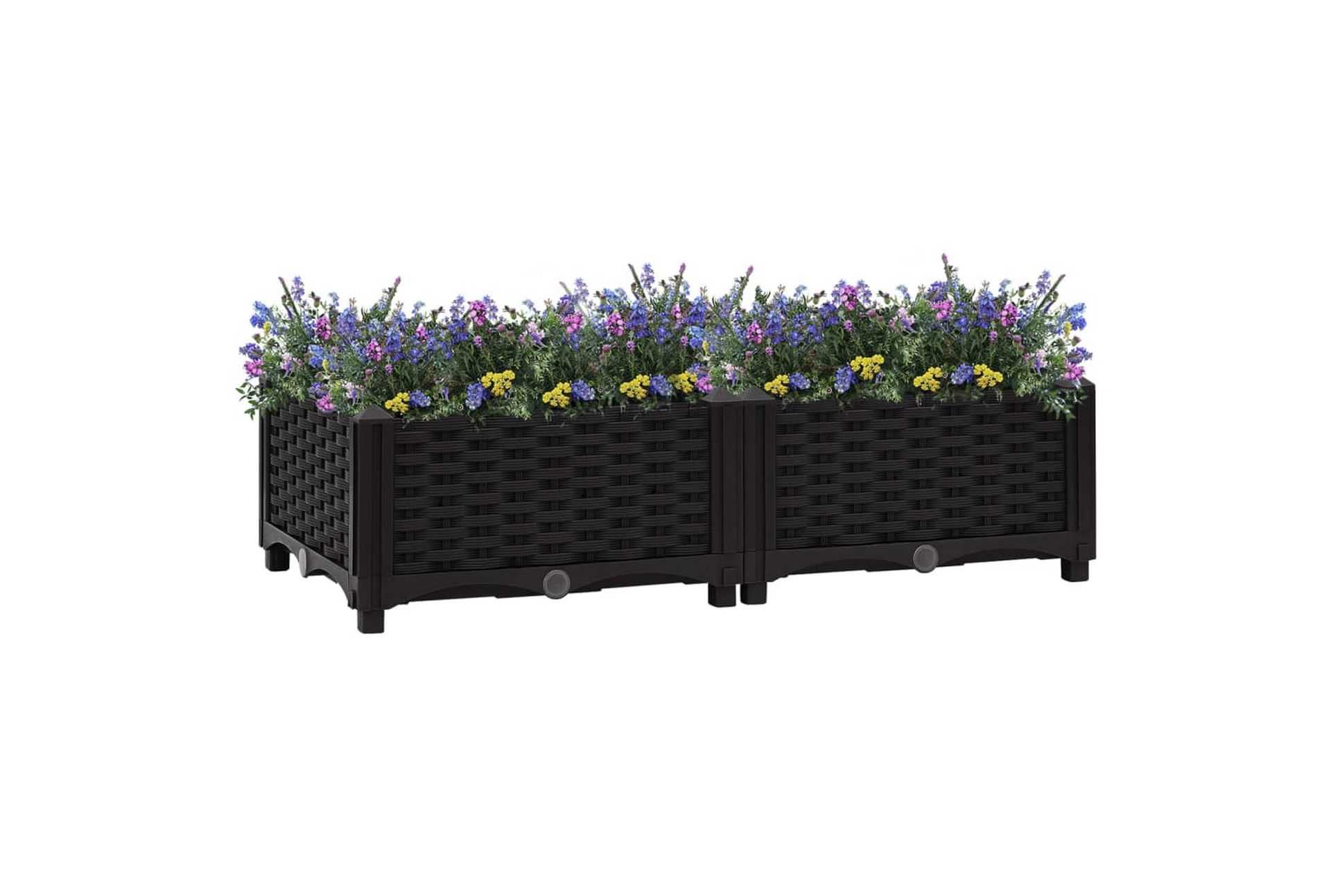 Høybed 80x40x23 cm polypropylen - Svart - Hagemøbler - Øvrig utendørs - Tilbehør utendørs - Hagekrukker