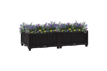 Høybed 80x40x23 cm polypropylen - Svart - Hagemøbler - Øvrig utendørs - Tilbehør utendørs - Hagekrukker