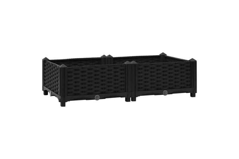 Høybed 80x40x23 cm polypropylen - Svart - Hagemøbler - Øvrig utendørs - Tilbehør utendørs - Hagekrukker