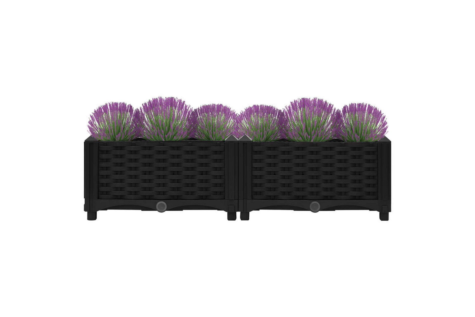 Høybed 80x40x23 cm polypropylen - Svart - Hagemøbler - Øvrig utendørs - Tilbehør utendørs - Hagekrukker