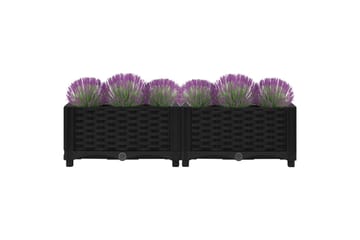 Høybed 80x40x23 cm polypropylen - Svart - Hagemøbler - Øvrig utendørs - Tilbehør utendørs - Hagekrukker