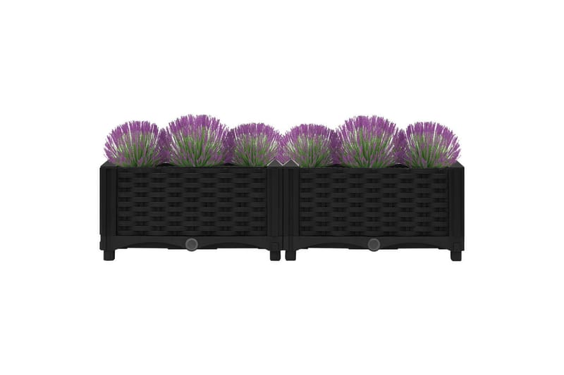 Høybed 80x40x23 cm polypropylen - Svart - Hagemøbler - Øvrig utendørs - Tilbehør utendørs - Hagekrukker