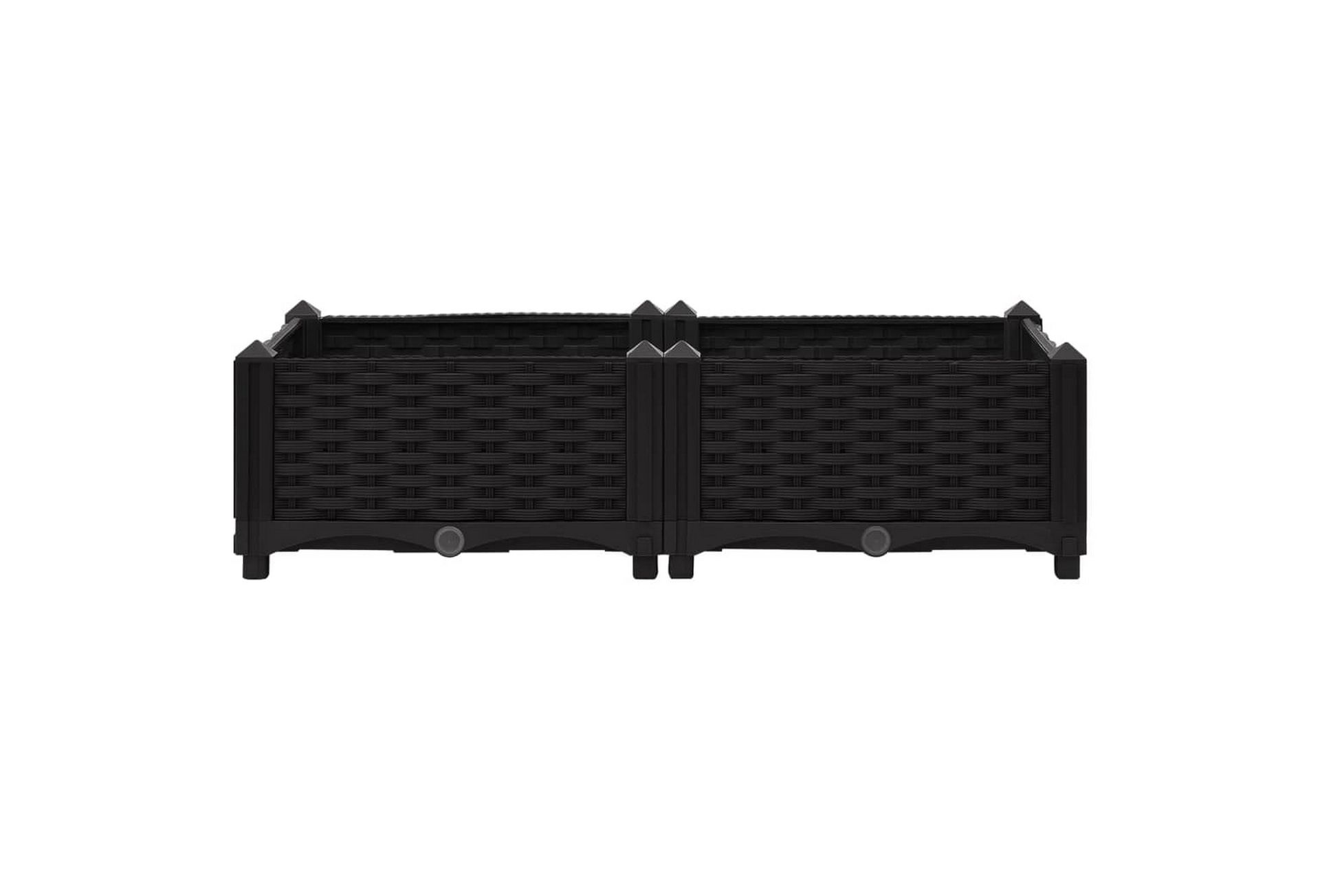 Høybed 80x40x23 cm polypropylen - Svart - Hagemøbler - Øvrig utendørs - Tilbehør utendørs - Hagekrukker