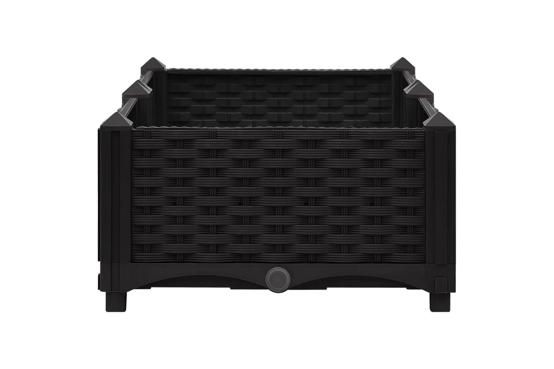 Høybed 80x40x23 cm polypropylen - Svart - Hagemøbler - Øvrig utendørs - Tilbehør utendørs - Hagekrukker