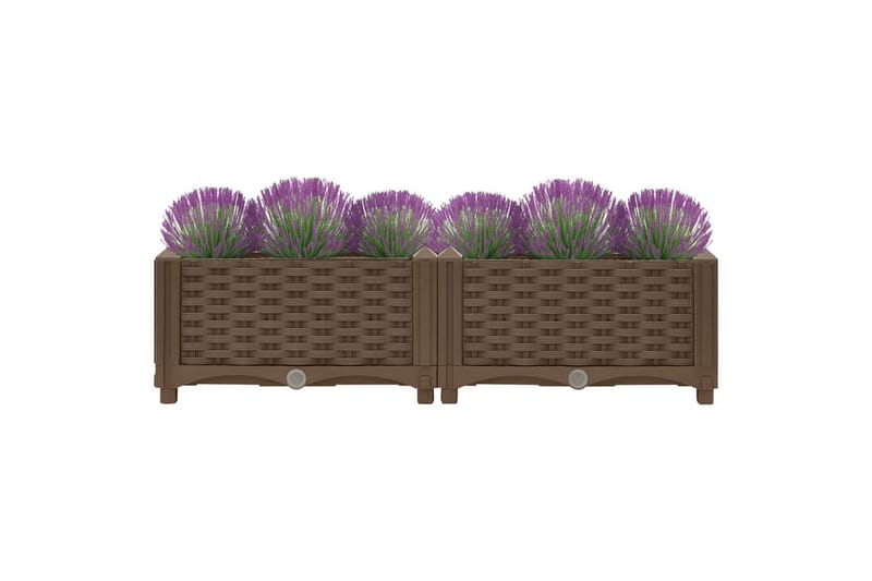 Høybed 80x40x23 cm polypropylen - Brun - Hagemøbler - Øvrig utendørs - Tilbehør utendørs - Hagekrukker