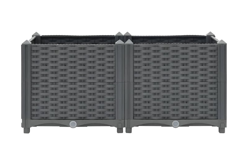 Høybed 80x40x38 cm polypropylen - Grå - Hagemøbler - Øvrig utendørs - Tilbehør utendørs - Hagekrukker