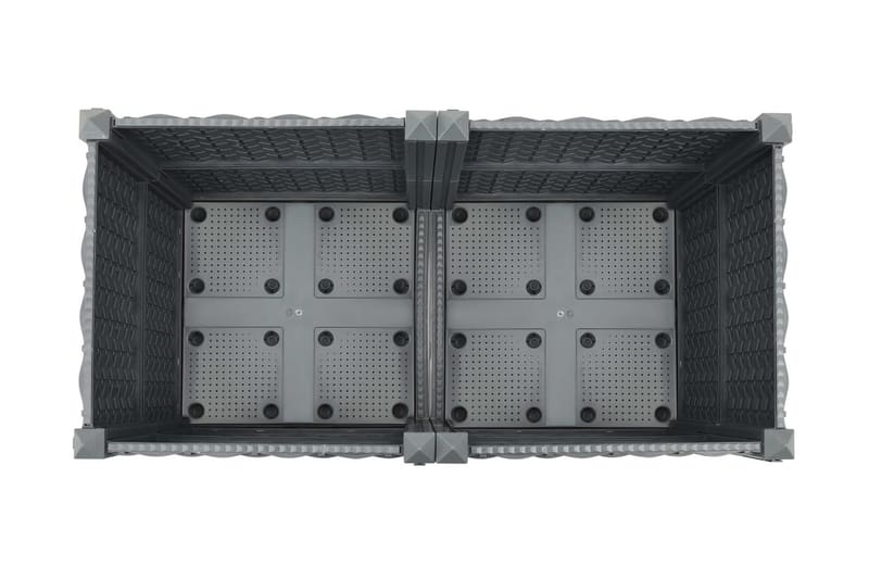 Høybed 80x40x38 cm polypropylen - Grå - Hagemøbler - Øvrig utendørs - Tilbehør utendørs - Hagekrukker