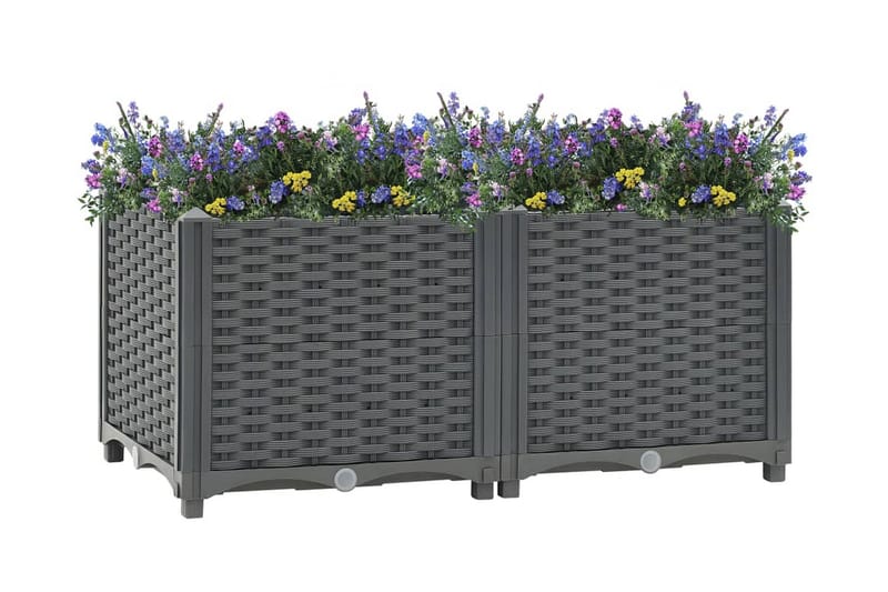 Høybed 80x40x38 cm polypropylen - Grå - Hagemøbler - Øvrig utendørs - Tilbehør utendørs - Hagekrukker