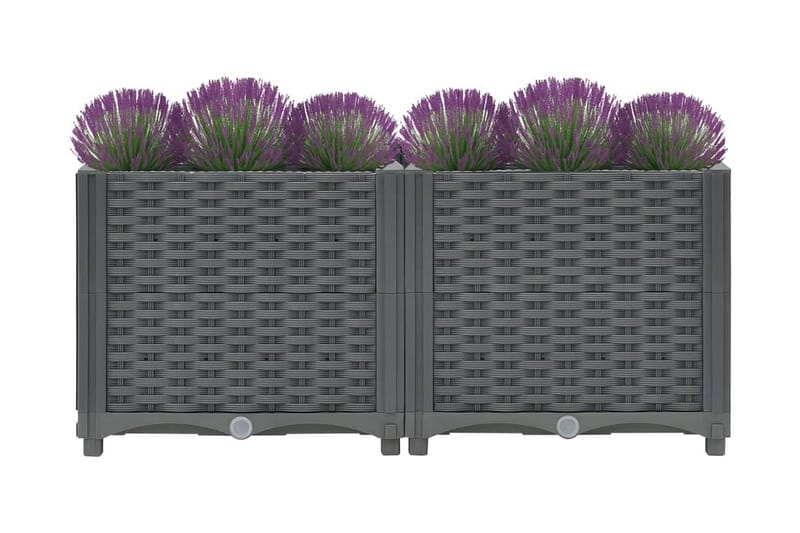 Høybed 80x40x38 cm polypropylen - Grå - Hagemøbler - Øvrig utendørs - Tilbehør utendørs - Hagekrukker
