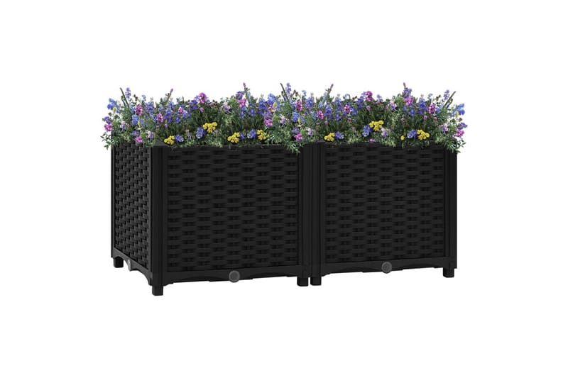 Høybed 80x40x38 cm polypropylen - Svart - Hagemøbler - Øvrig utendørs - Tilbehør utendørs - Hagekrukker