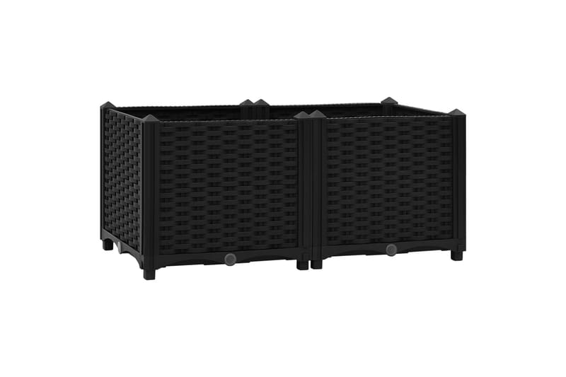 Høybed 80x40x38 cm polypropylen - Svart - Hagemøbler - Øvrig utendørs - Tilbehør utendørs - Hagekrukker
