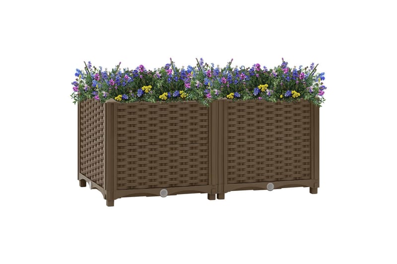 Høybed 80x40x38 cm polypropylen - Brun - Hagemøbler - Øvrig utendørs - Tilbehør utendørs - Hagekrukker