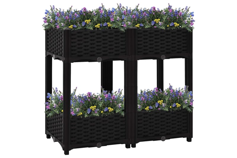 Høybed 80x40x71 cm polypropylen - Svart - Hagemøbler - Øvrig utendørs - Tilbehør utendørs - Hagekrukker