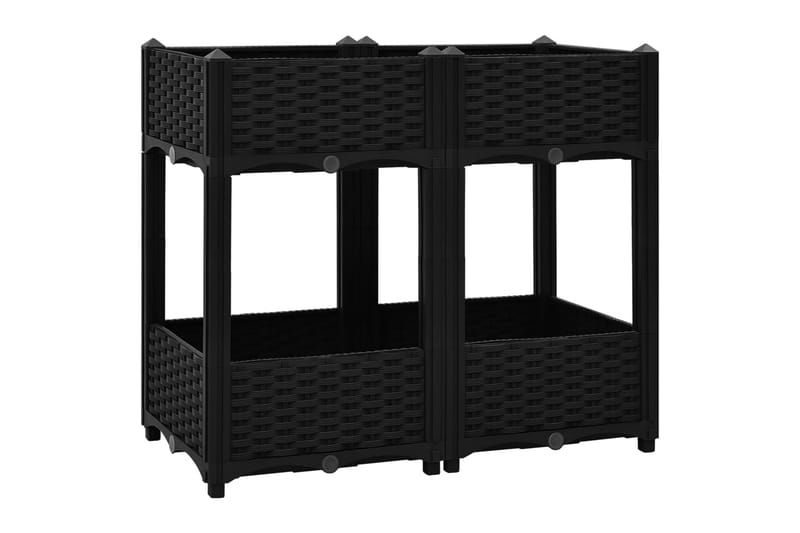 Høybed 80x40x71 cm polypropylen - Svart - Hagemøbler - Øvrig utendørs - Tilbehør utendørs - Hagekrukker
