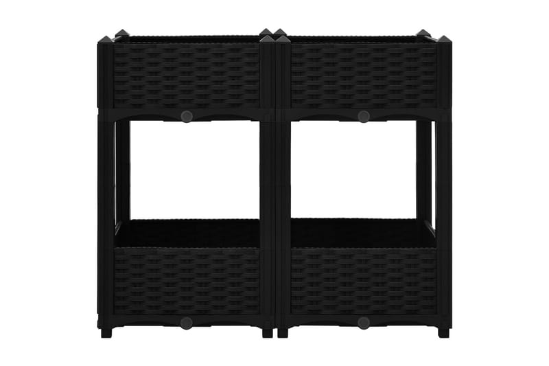 Høybed 80x40x71 cm polypropylen - Svart - Hagemøbler - Øvrig utendørs - Tilbehør utendørs - Hagekrukker