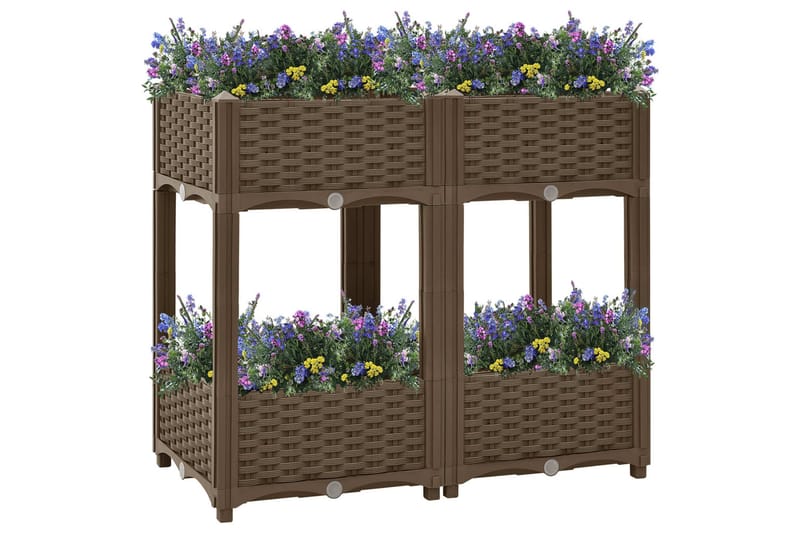 Høybed 80x40x71 cm polypropylen - Brun - Hagemøbler - Øvrig utendørs - Tilbehør utendørs - Hagekrukker