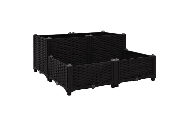 Høybed 80x80x38 cm polypropylen - Svart - Hagemøbler - Øvrig utendørs - Tilbehør utendørs - Hagekrukker