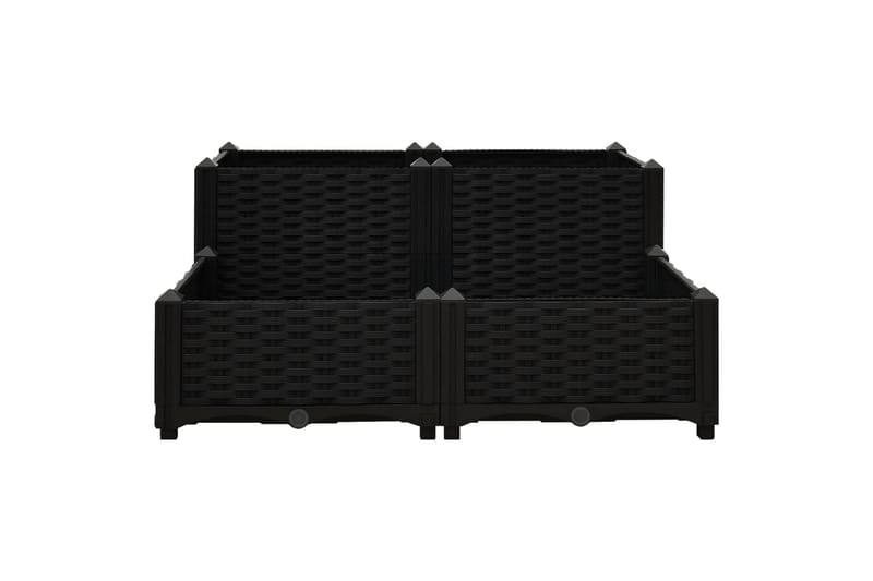 Høybed 80x80x38 cm polypropylen - Svart - Hagemøbler - Øvrig utendørs - Tilbehør utendørs - Hagekrukker