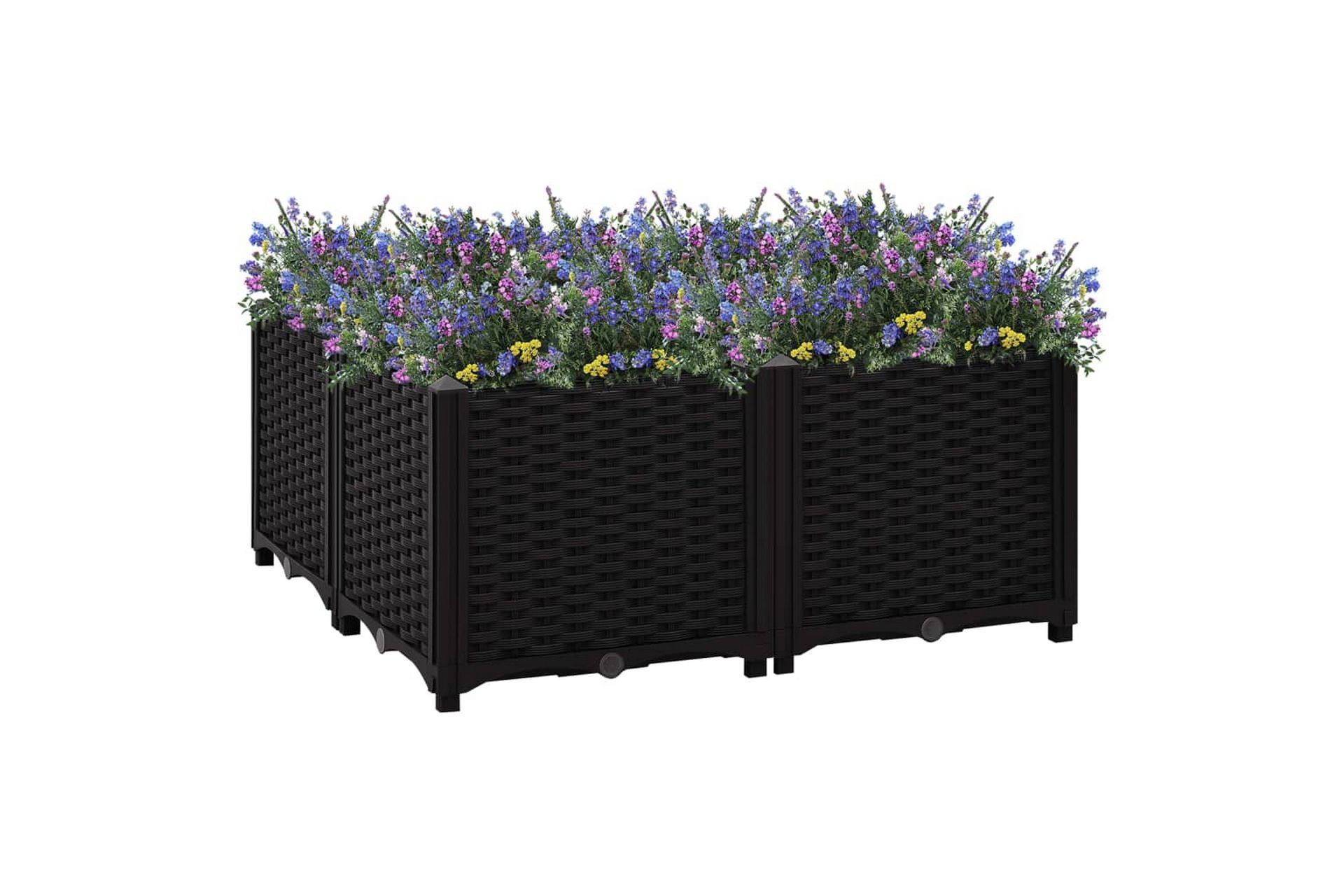 Høybed 80x80x38 cm polypropylen - Svart - Hagemøbler - Øvrig utendørs - Tilbehør utendørs - Hagekrukker