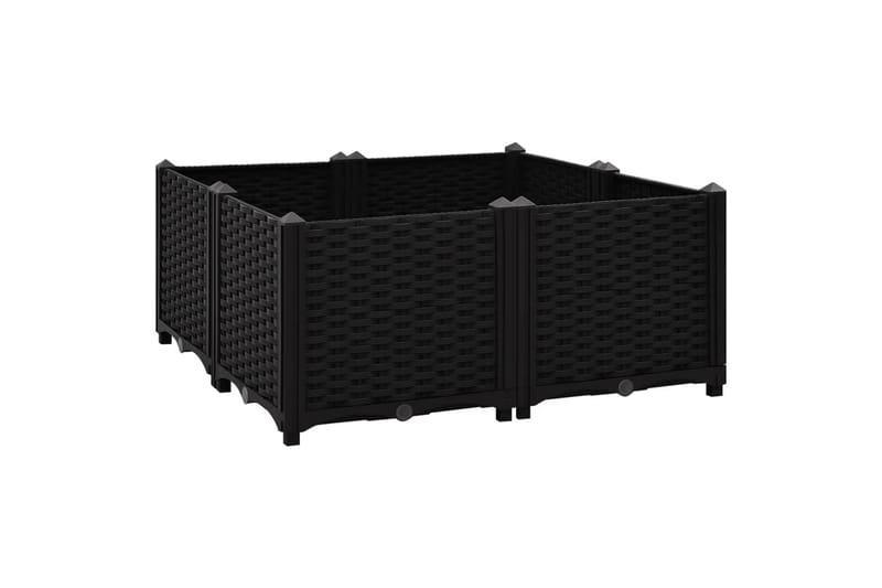 Høybed 80x80x38 cm polypropylen - Svart - Hagemøbler - Øvrig utendørs - Tilbehør utendørs - Hagekrukker