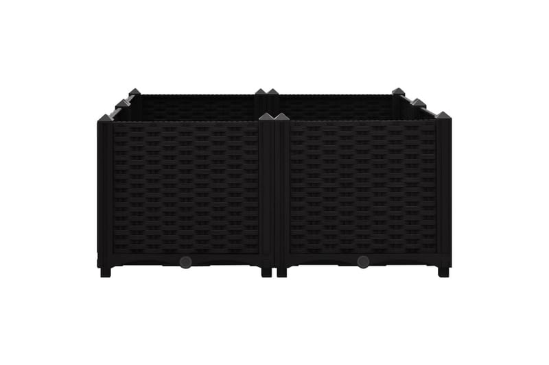 Høybed 80x80x38 cm polypropylen - Svart - Hagemøbler - Øvrig utendørs - Tilbehør utendørs - Hagekrukker