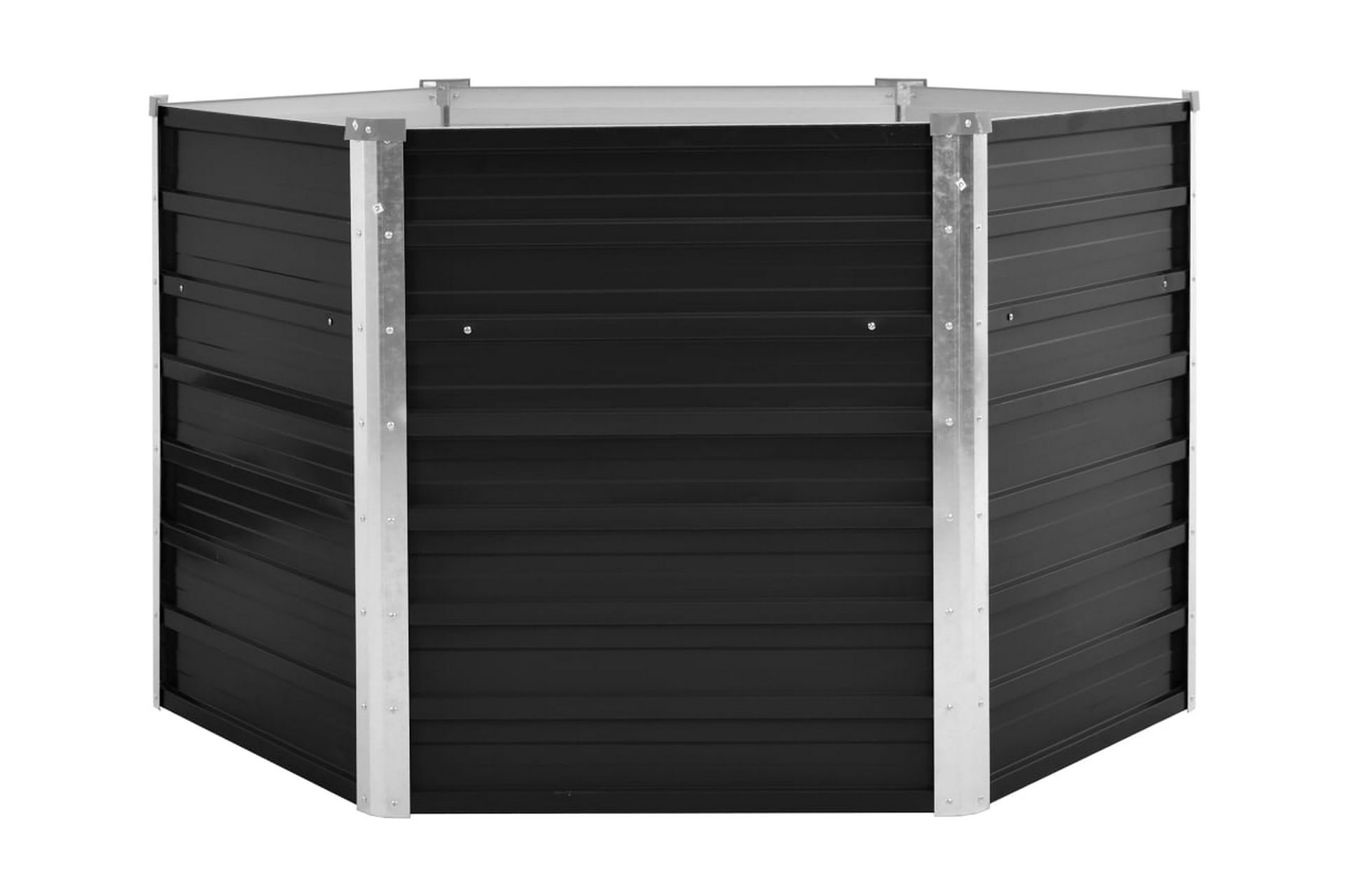 Høybed antrasitt 129x129x77 cm galvanisert stål - Grå - Hagemøbler - Øvrig utendørs - Tilbehør utendørs - Hagekrukker
