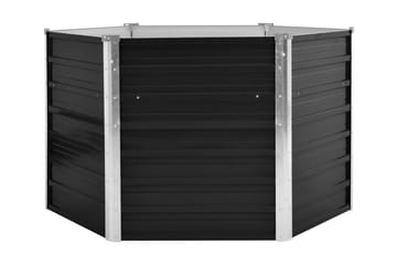 Høybed antrasitt 129x129x77 cm galvanisert stål - Grå - Hagemøbler - Øvrig utendørs - Tilbehør utendørs - Hagekrukker