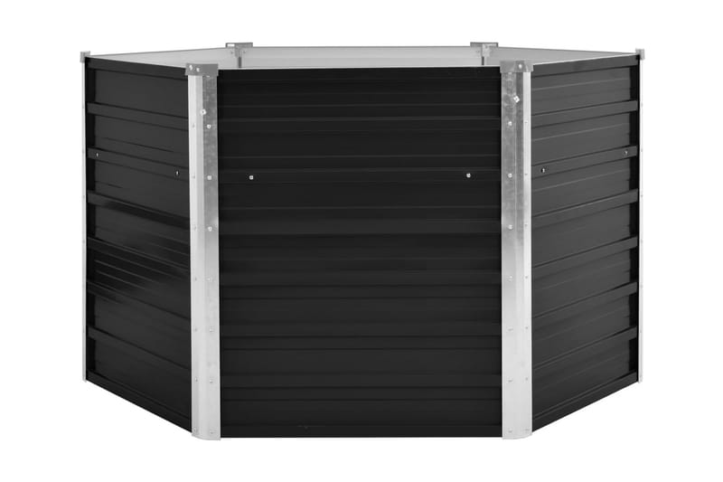 Høybed antrasitt 129x129x77 cm galvanisert stål - Grå - Hagemøbler - Øvrig utendørs - Tilbehør utendørs - Hagekrukker