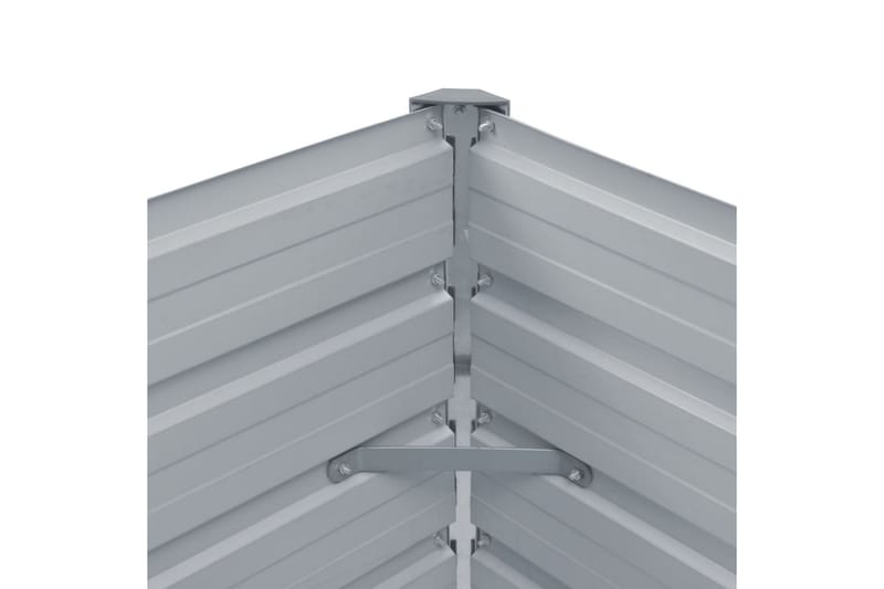Høybed galvanisert stål 129x129x77 cm grå - Hagemøbler - Øvrig utendørs - Tilbehør utendørs - Hagekrukker